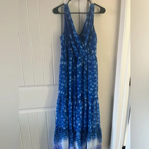 DKNY Vibrant Blue Patterned Maxi Dress - Picture 4 of 6